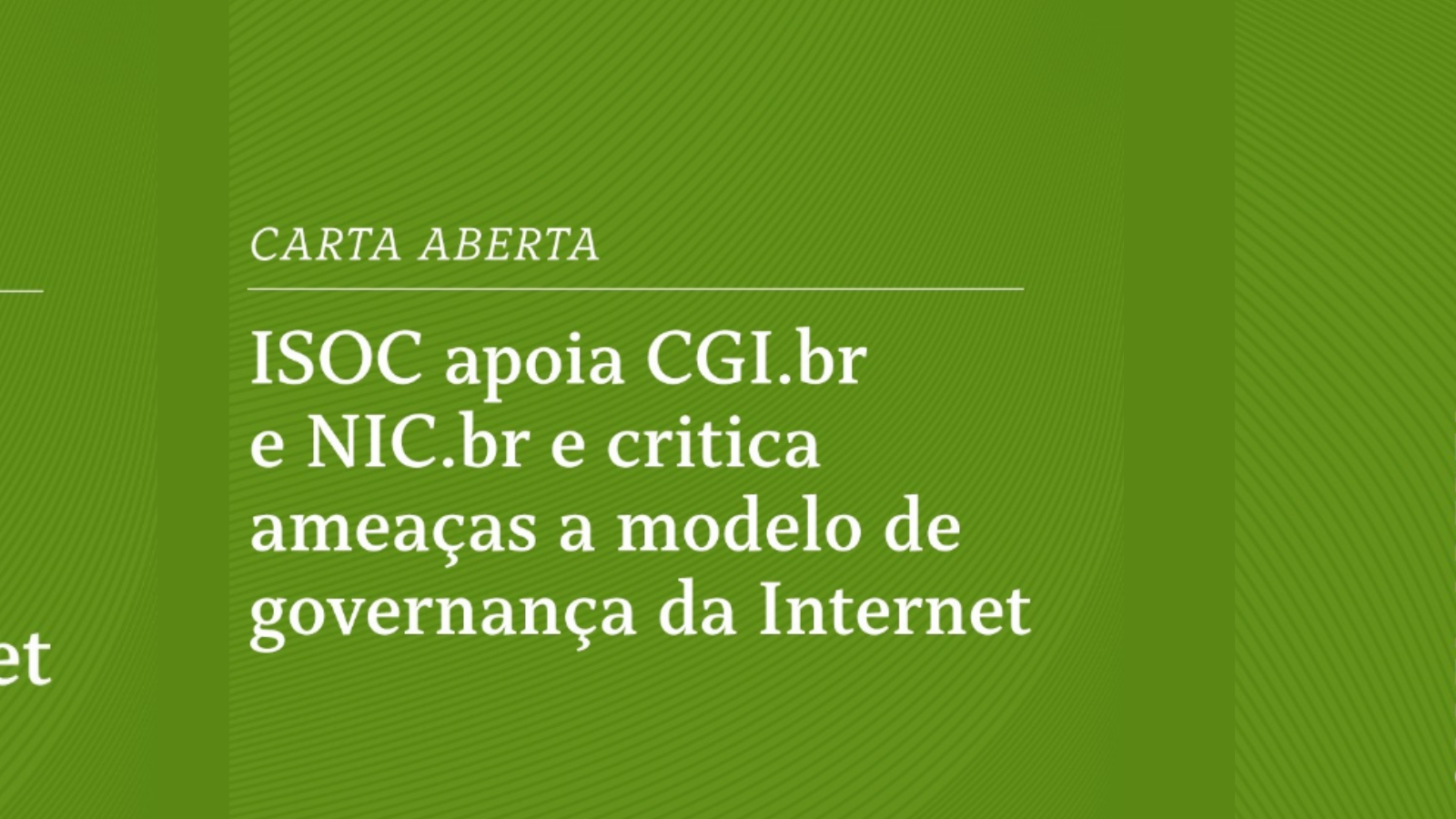 Proteger e promover a governança colaborativa da Internet no Brasil